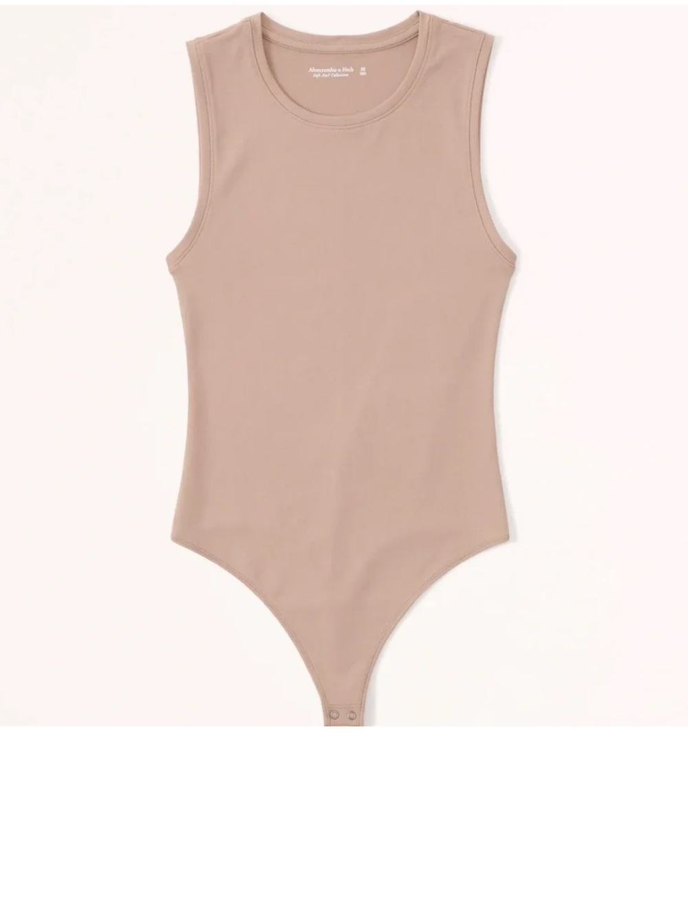 NWT Abercrombie & Fitch Sleeveless High-Neck Thong Bodysuit Taupe Size Medium